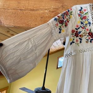 Hippie Boho embroidered dress, new! Large